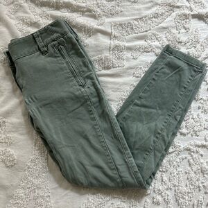 Army Green LOFT Ankle Zip Pocket Pants
